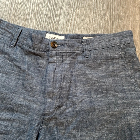 Goodfellow & CO. 7" Linden 100% cotton blue summer shorts Size 32 - Picture 2 of 6